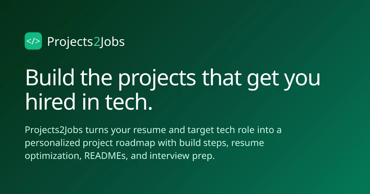 Projects2Jobs AI — screenshot 1