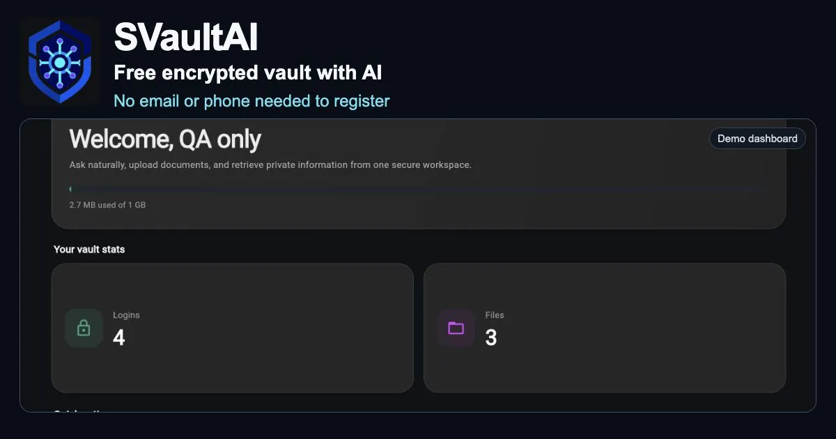 SVaultAI — screenshot 1