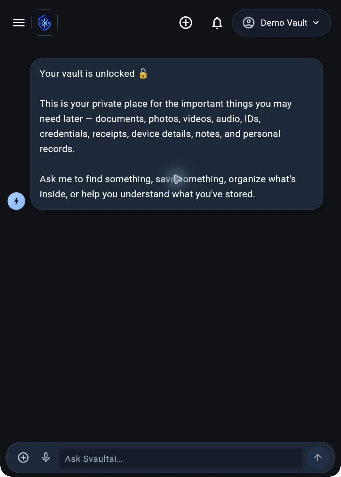 SVaultAI — screenshot 2