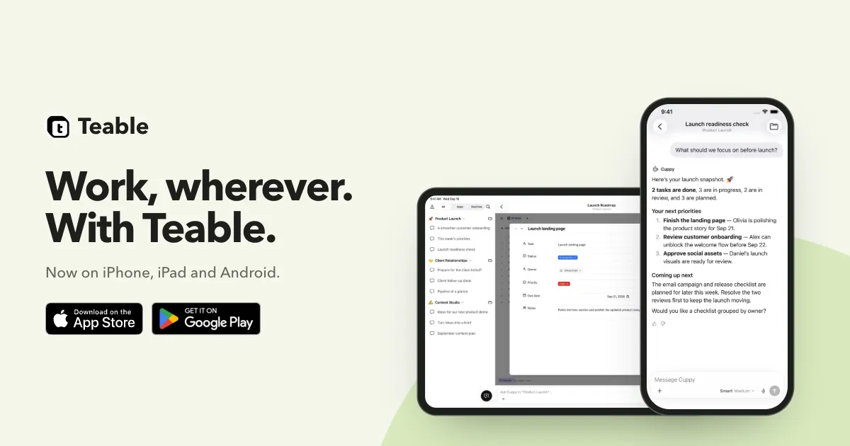 Teable Mobile — screenshot 1