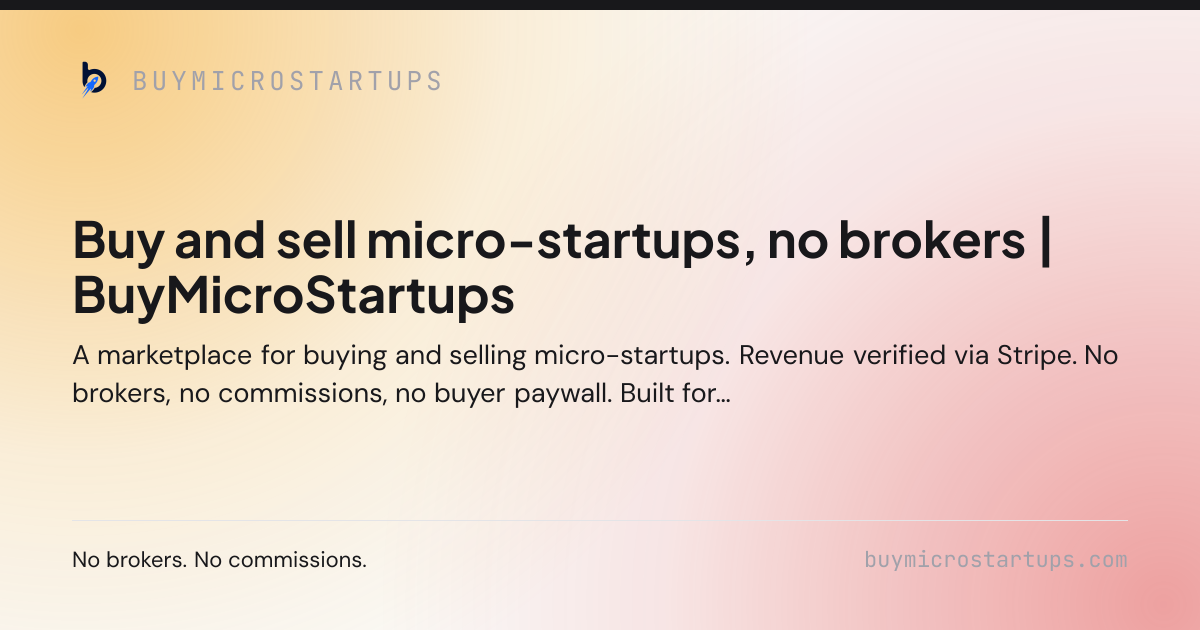 BuyMicroStartups — screenshot 1