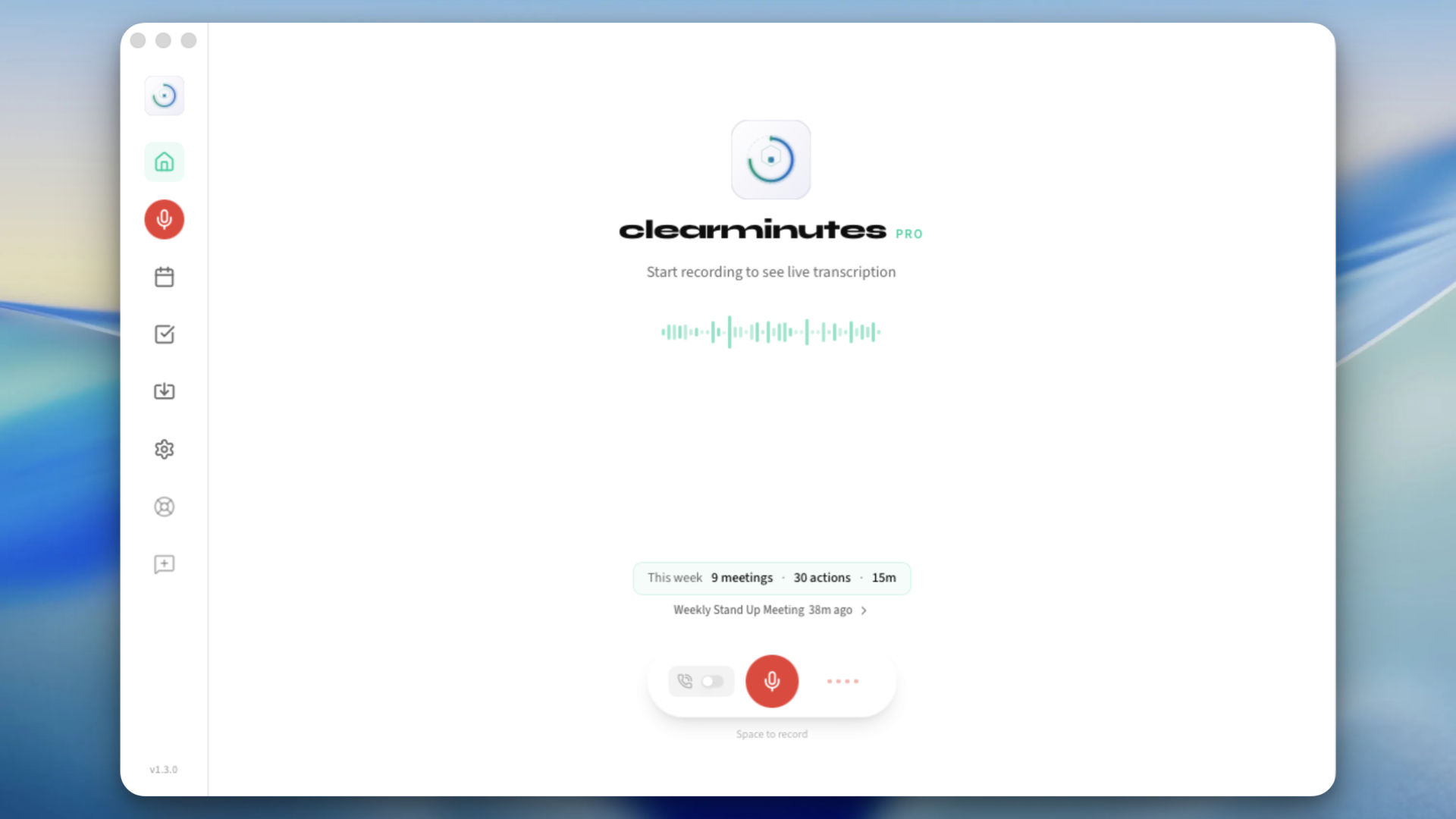 Clearminutes — screenshot 2